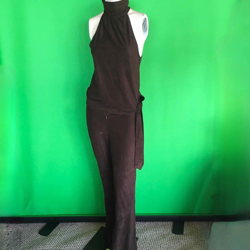 Jacqueline Conoir Brown Suede Feel Top and Pants